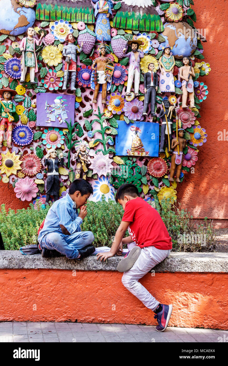 Mexico City,Mexican,Hispanic,Coyoacan,Del Carmen,Museo Nacional de Culturas Populares,National Museum of Popular Culture,exterior outside,folk art,Cue Stock Photo