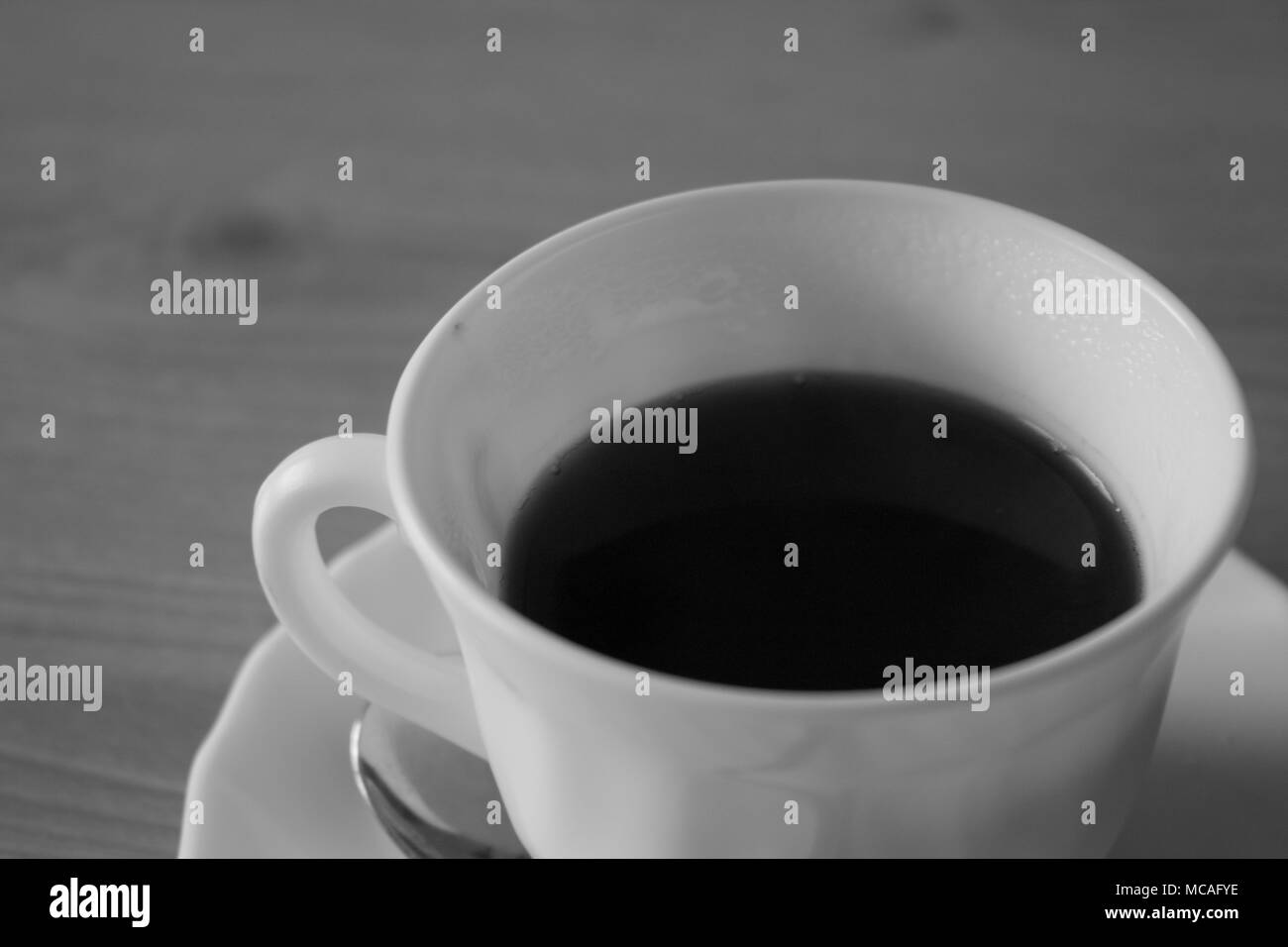 Close up of a cup of coffee in black and white Stock Photo Alamy