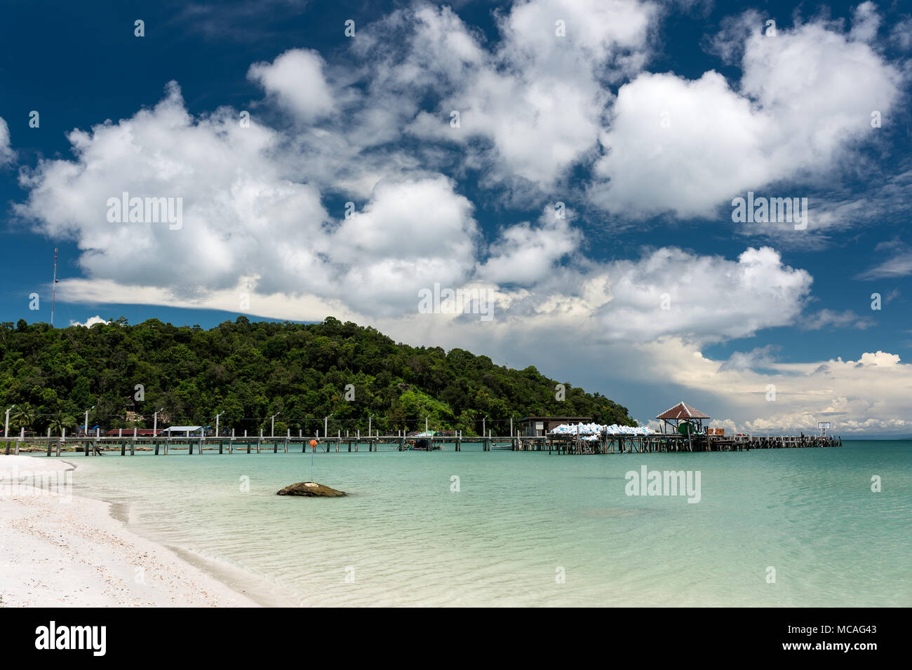 aerial-shot-of-the-white-beach-in-koh-rong-samloem-cambodia-stock