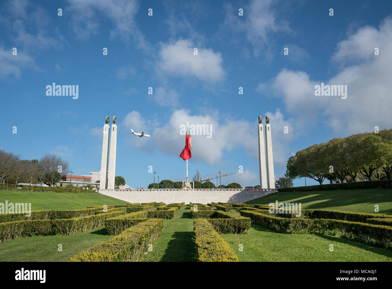 panoramic view of the Eduardo VII park in Lisbon, Portugal Stock Photo
