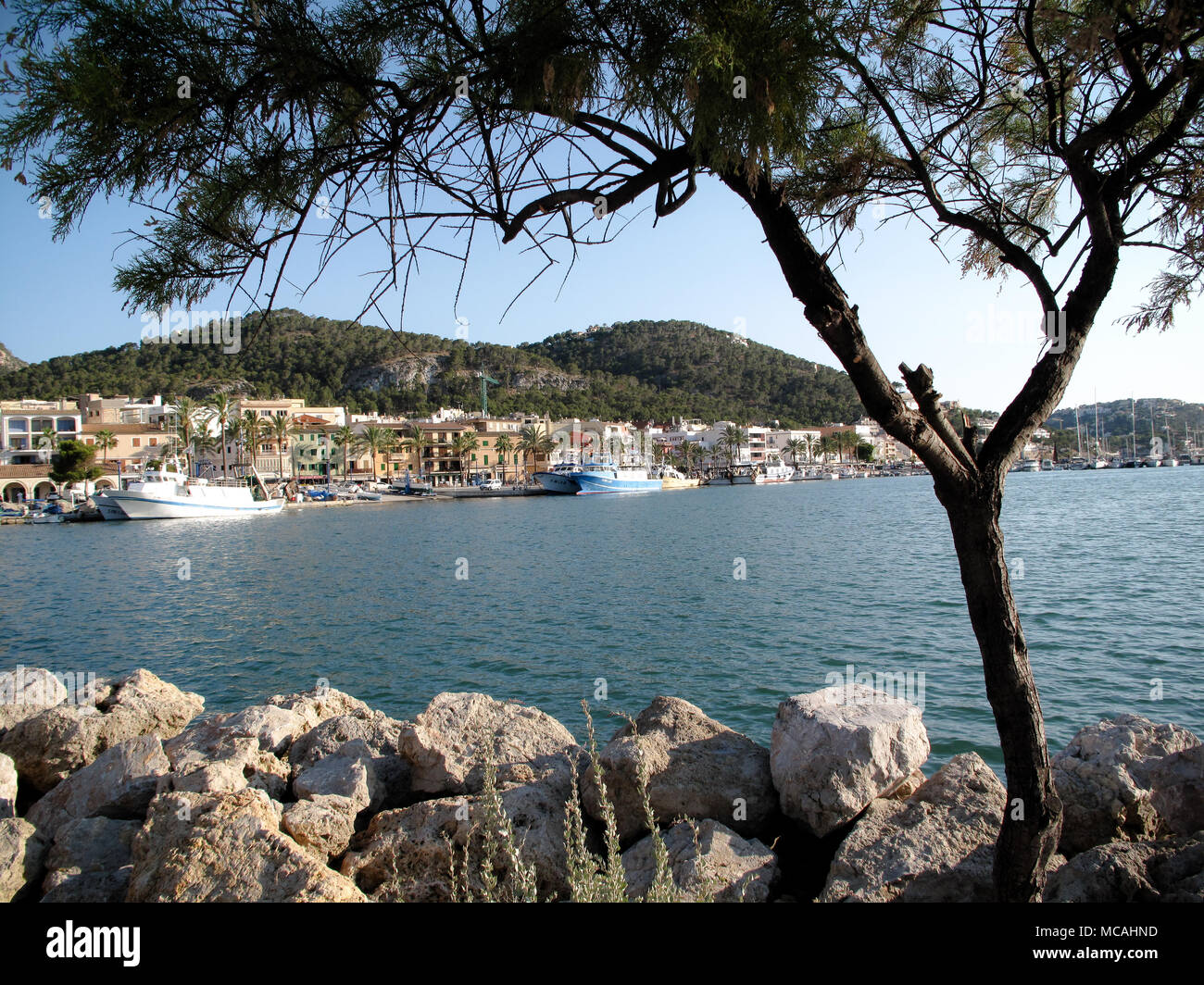 The natural harbour and marina at Puerto Andratx,Mallorca,Spain Stock