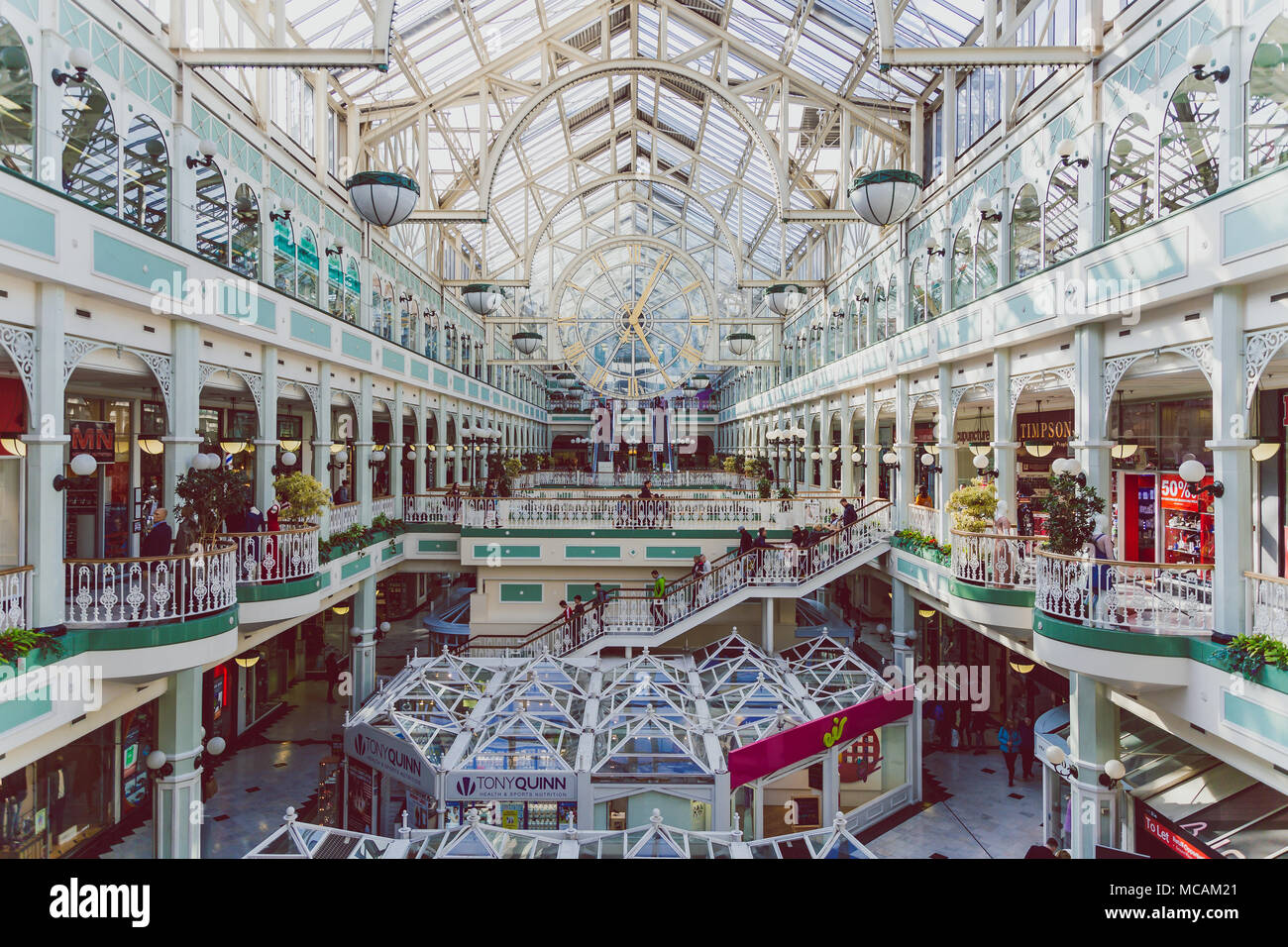 Dublin Ireland April 14th 2018 Wide Angle View Of The Interior Of Stephen S Green Shopping Centre In Dublin City Centre Stock Photo Alamy
