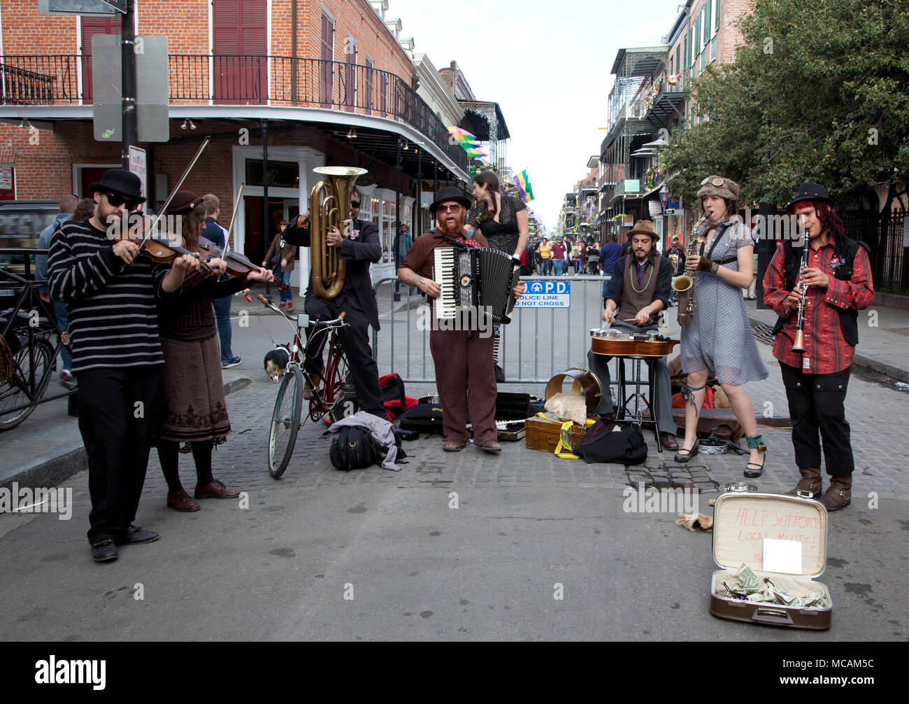 Bourbon Street Band Stock Photo Alamy