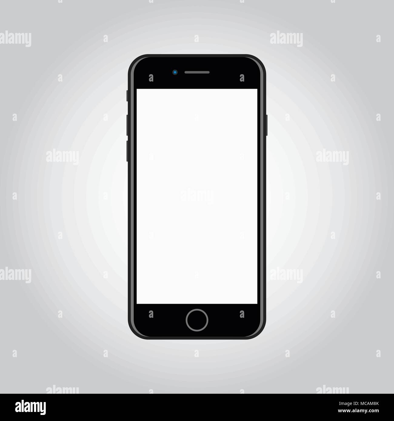 smartphone mockup with blank screen. flat vector illustration Stock ...