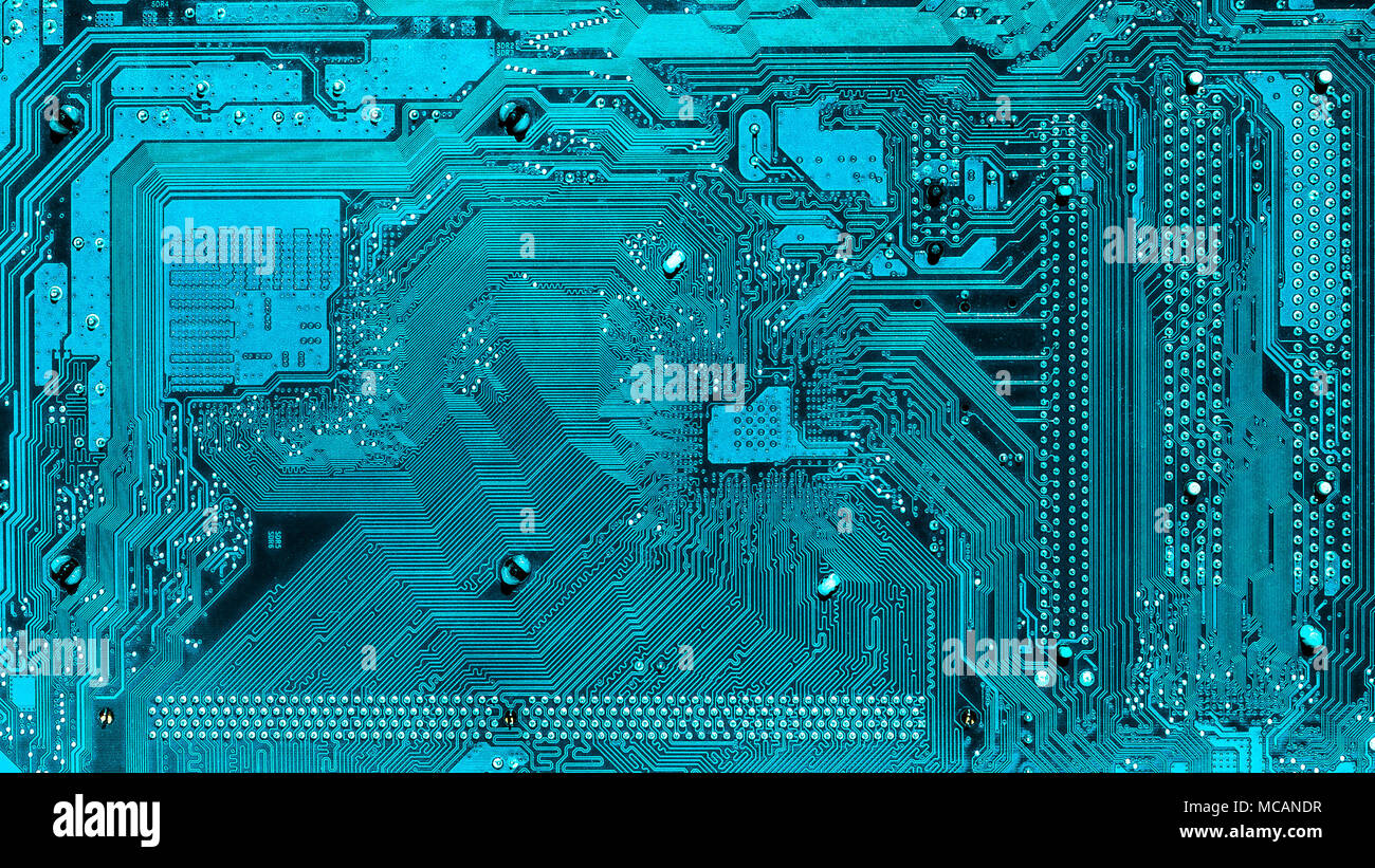 Electronic paths on the motherboard. high technology, computer element