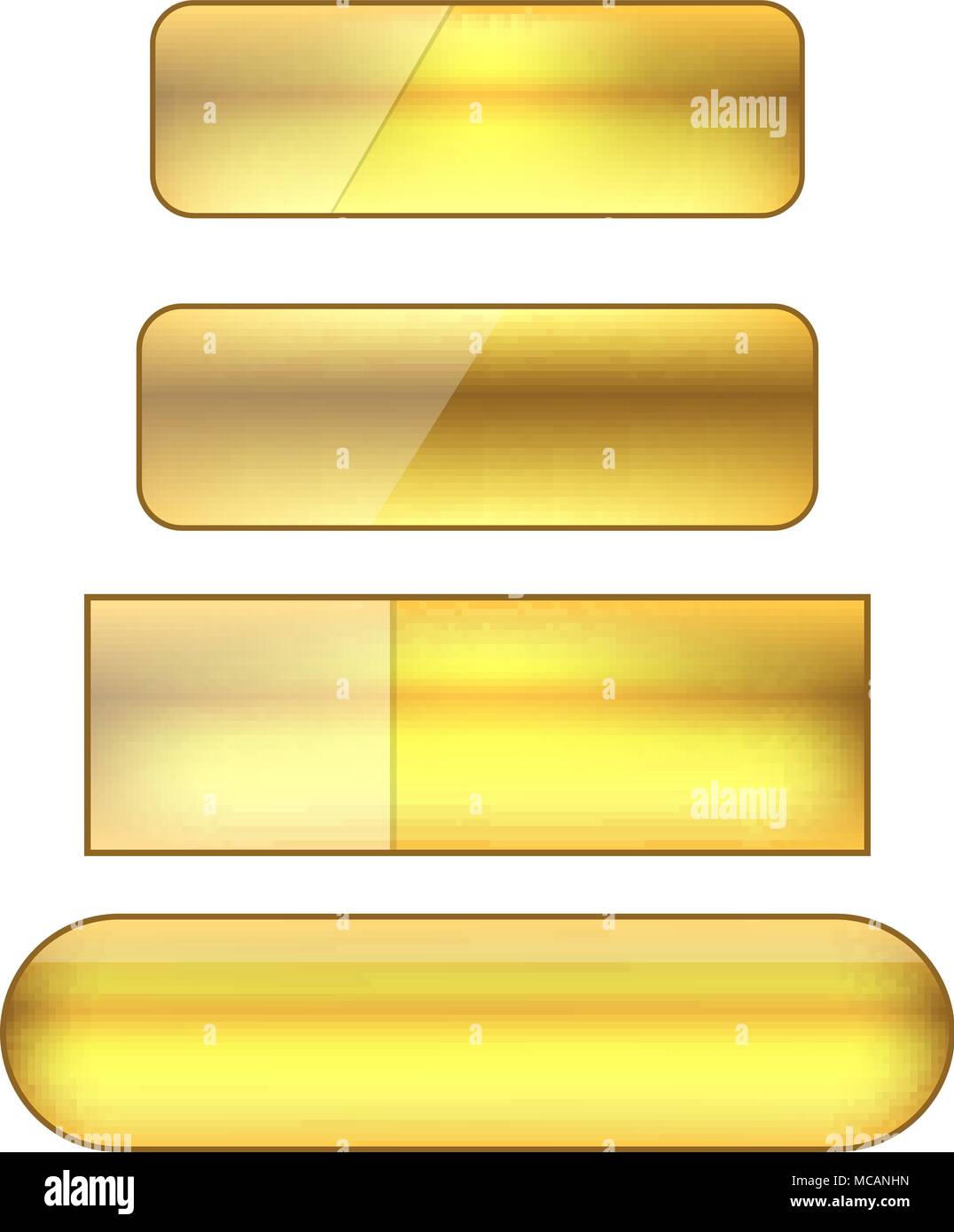 vector colored blank web buttons set - golden Stock Vector Image & Art ...