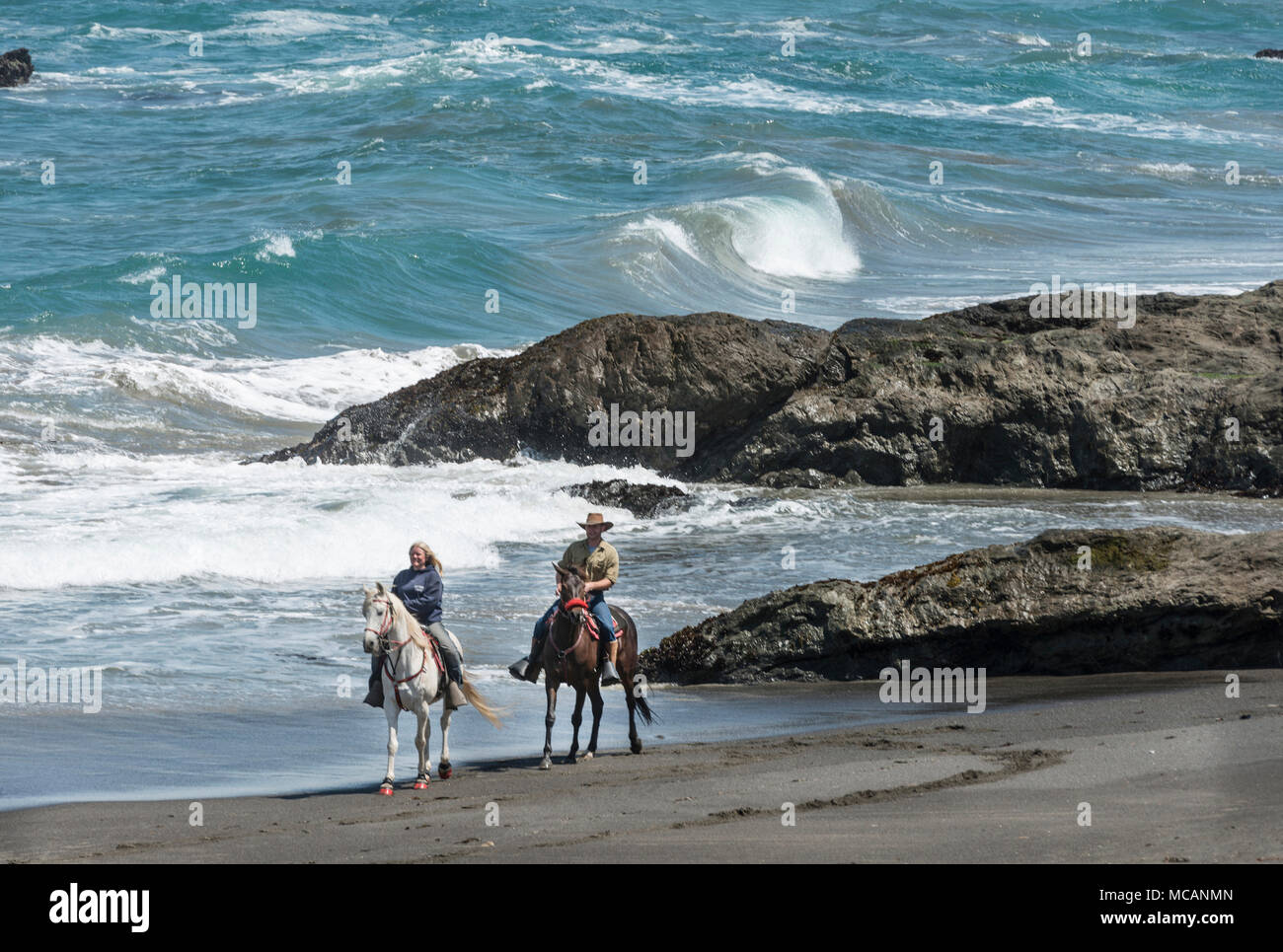 Horseback riders from Ricochet Ridge Ranch enjoy Ten Mile Beach on the ...