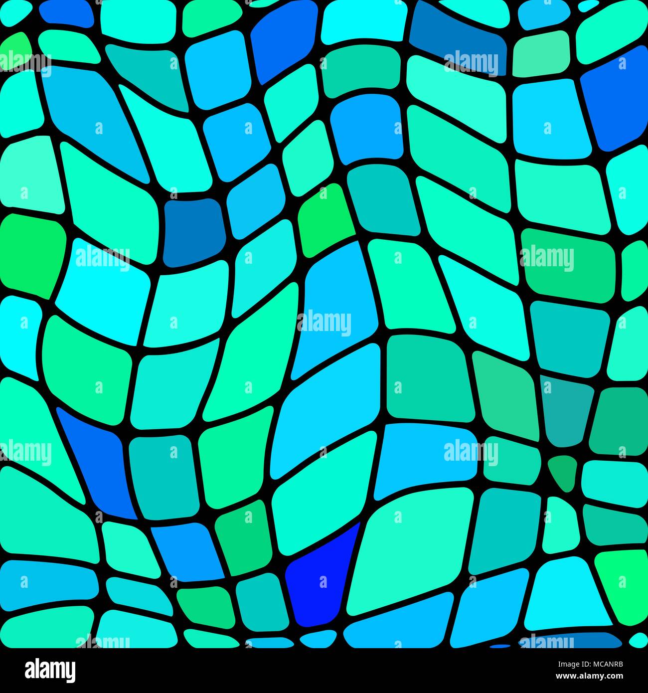 abstract vector stained-glass mosaic background - blue and green Stock ...