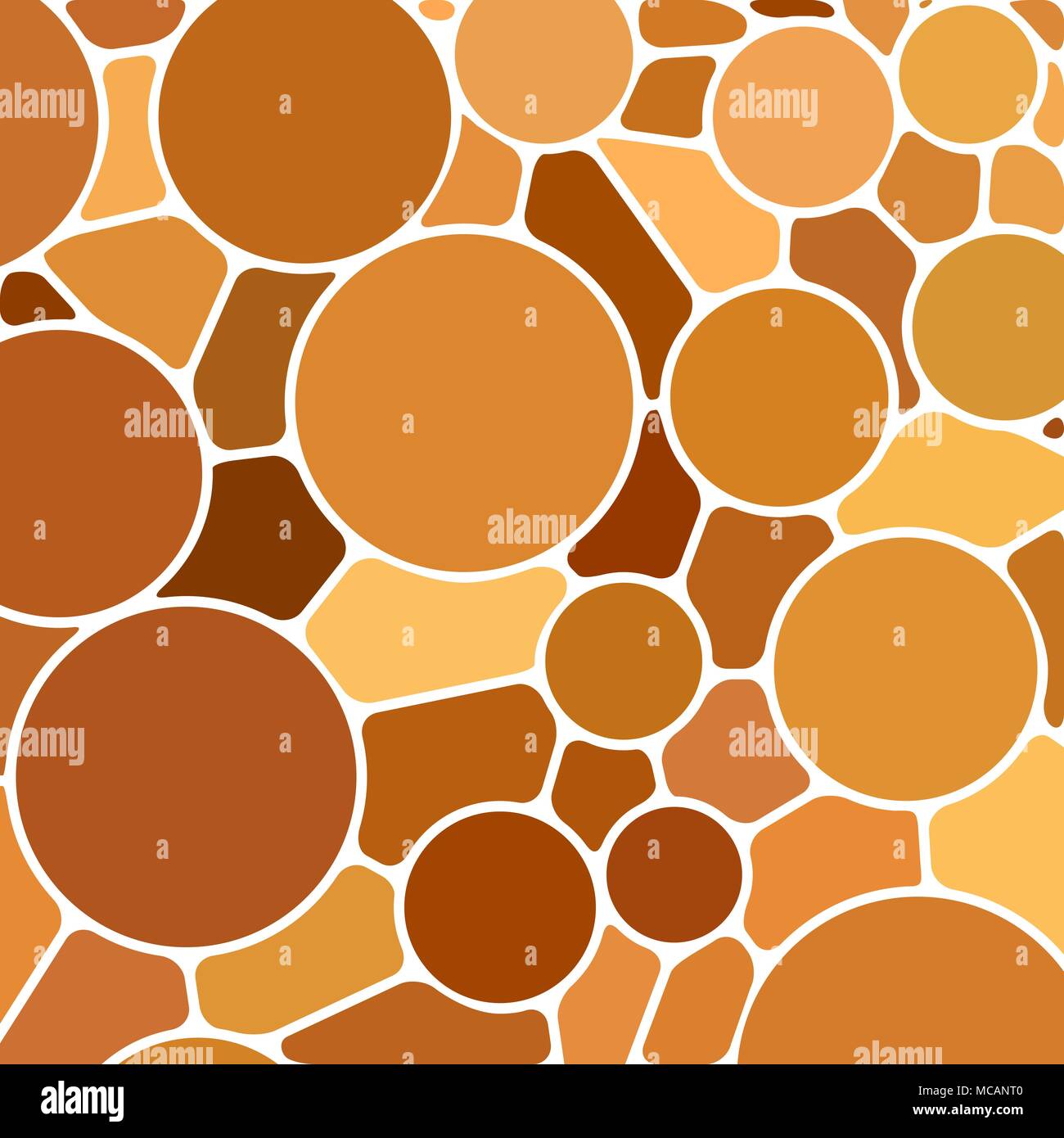 abstract vector stained-glass mosaic background - orange circles Stock ...