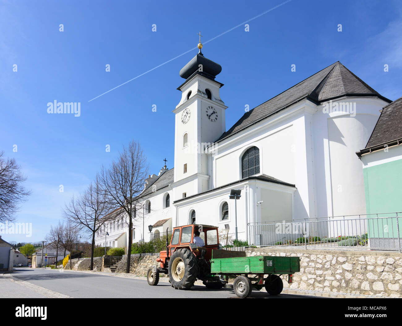 Herrnbaumgarten: church in Weinviertel, Niederösterreich, Lower Austria, Austria Stock Photo