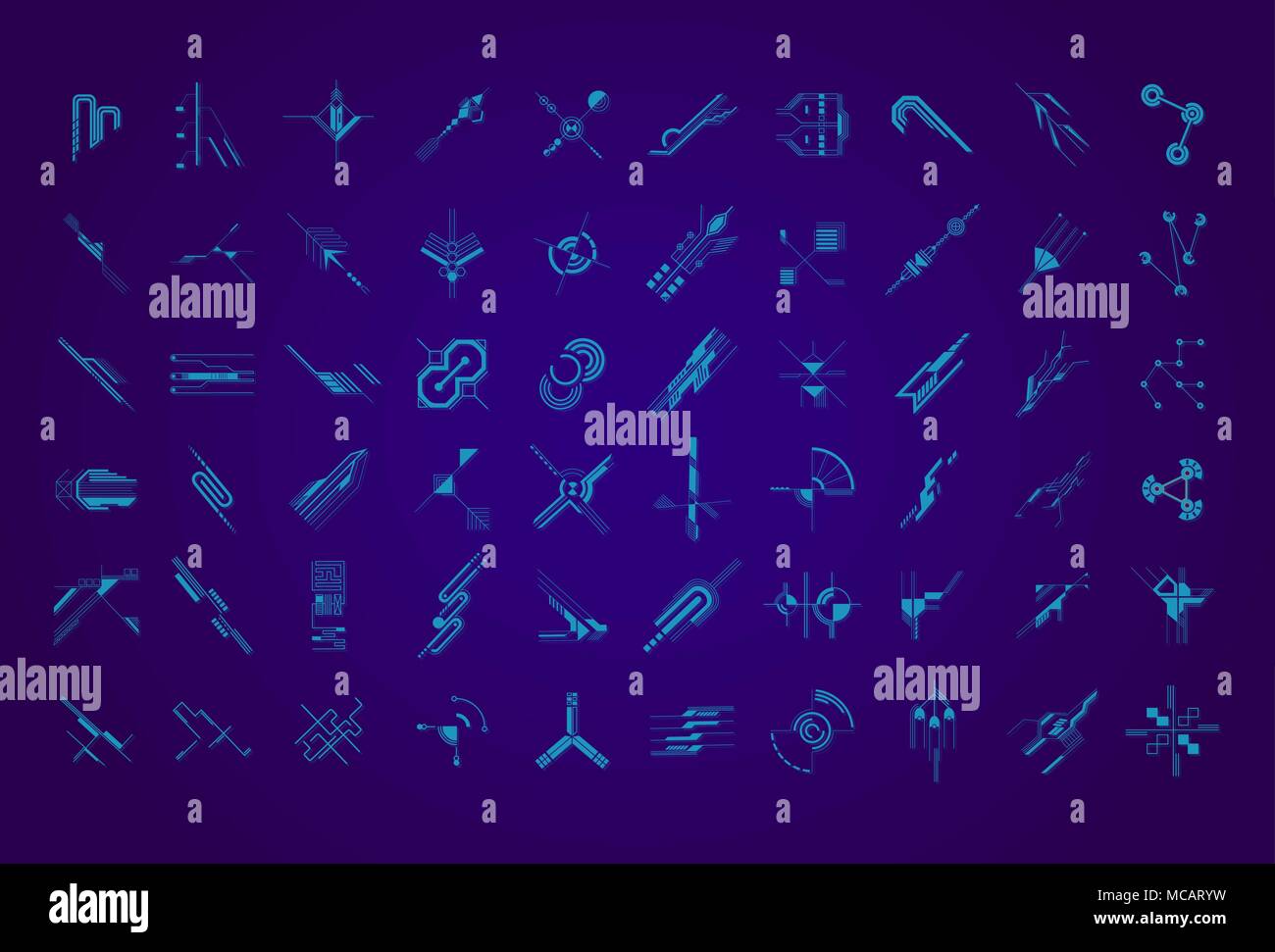 Set futuristic blue hi-tech ui elements Stock Vector Image & Art - Alamy