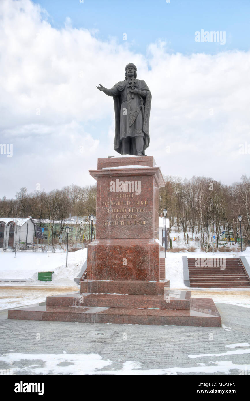 SMOLENSK, RUSSIA - March 08.2018: Embankment of the River Don. Monument to the prince to Vladimir Sviatoslavich the Great of Kievan Rus Stock Photo