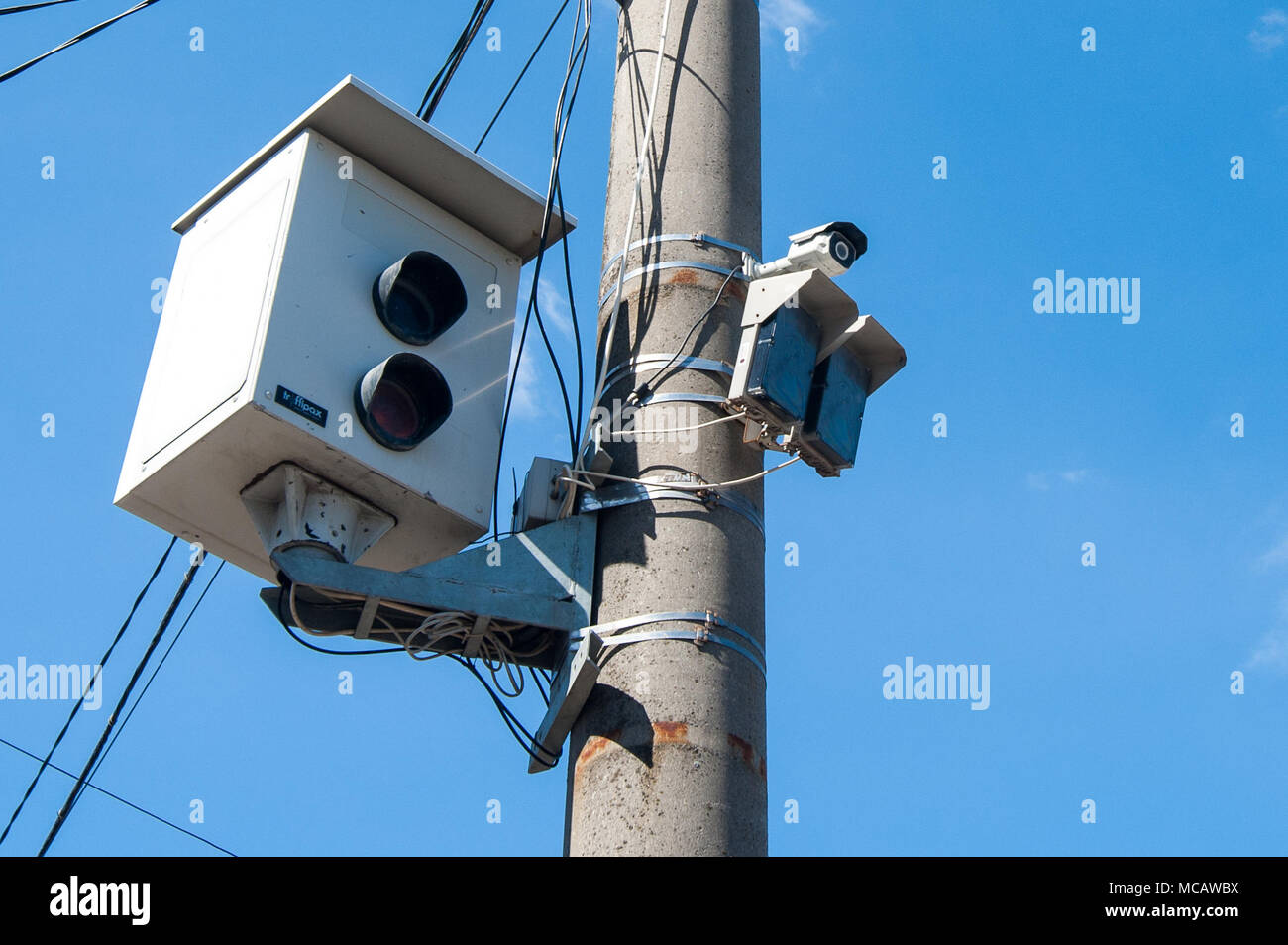 Tambov, Tambov region, Russia. 15th Apr, 2018. The cameras and radar fixing violations of traffic rules in Russia Credit: Aleksei Sukhorukov/ZUMA Wire/Alamy Live News Stock Photo