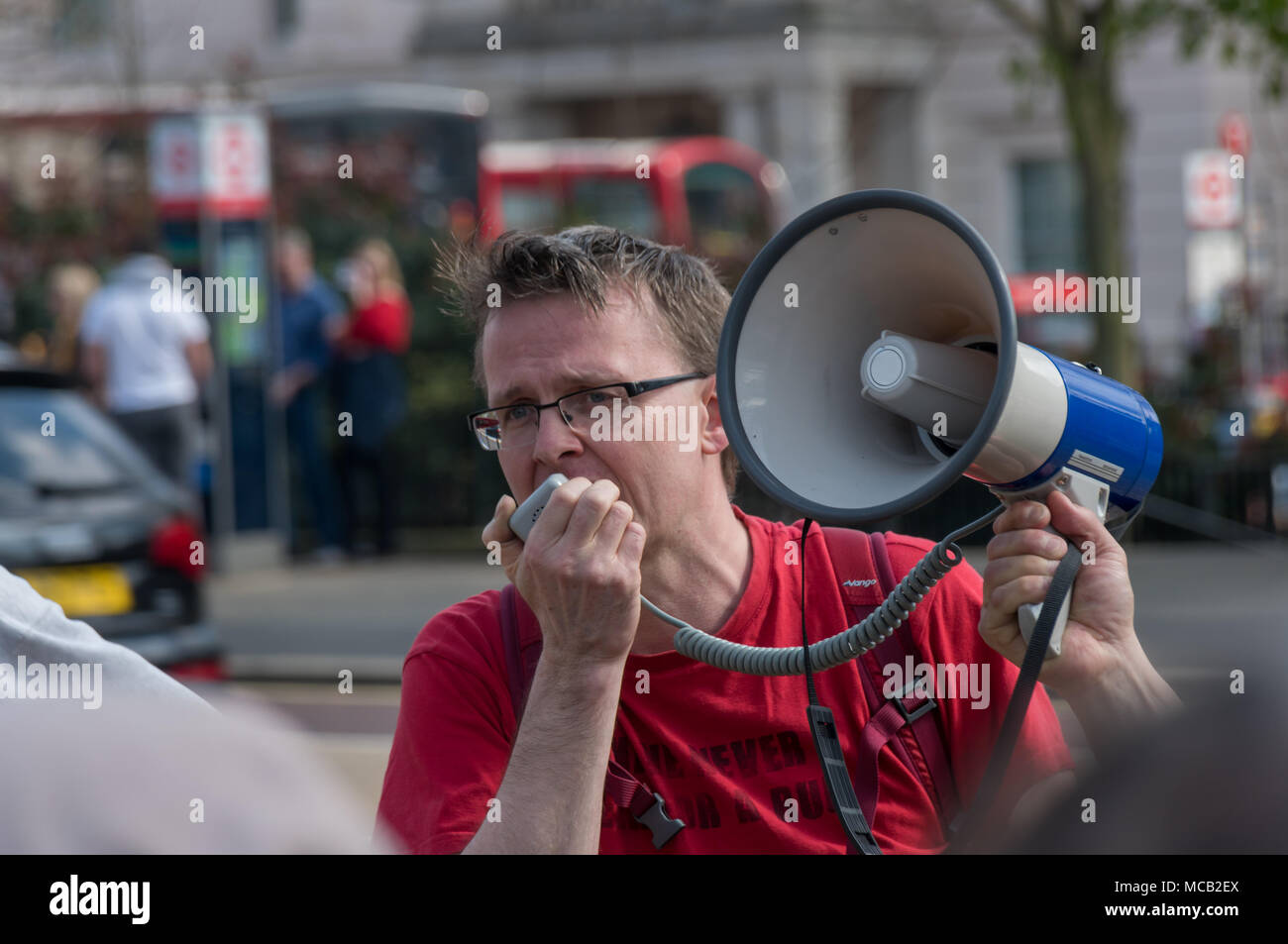 London, UK. 14th April 2018. A tour of London's wealthiest areas, led