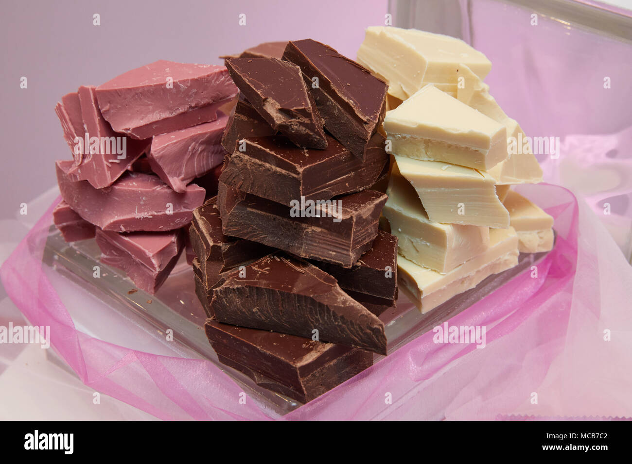 10 April 2018, Germany, Hamburg An arrangement of pinkcoloured Ruby