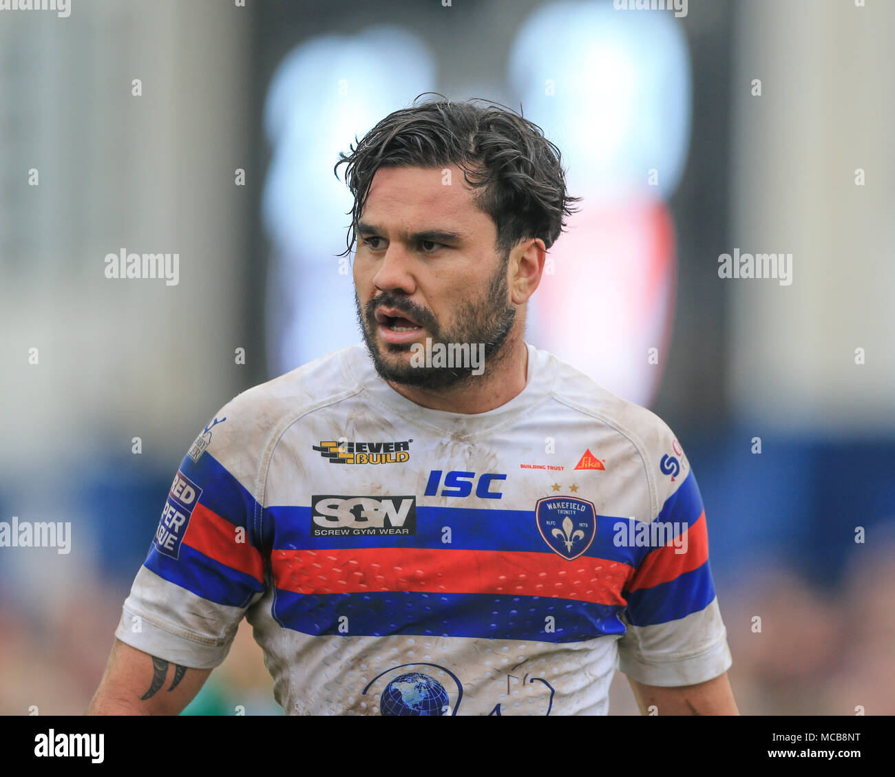 8th April 2018, Beaumont Legal Stadium, Wakefield, England; Betfred Super League rugby, Wakefield Trinity v St Helens;Justin Horo of Wakefield Trinity Credit: News Images/Alamy Live News Stock Photo