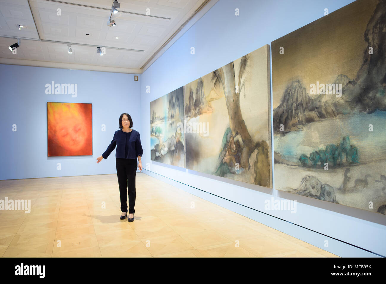 10 April 2018 Germany Berlin Artist Leiko Ikemura Walks Past