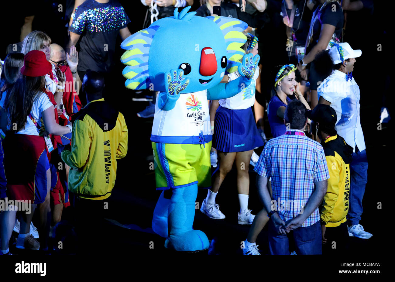 The Commonwealth Games Mascot Borobi The Blue Koala Waves During The the-commonwealth-games-mascot-borobi-the-blue-koala-waves-during-the