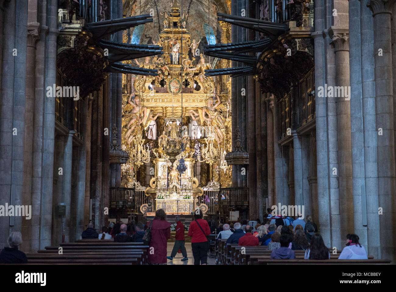Altar of the cathedral of Santiago de Compostela Stock Photo