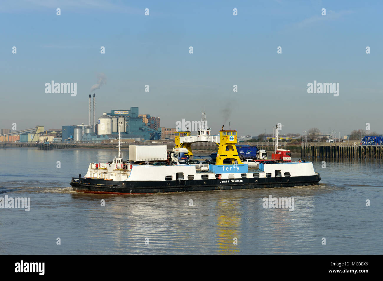 Woolwich Ferry, Thames River, East London, United Kingdom Stock Photo