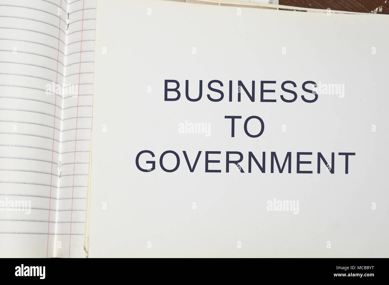 business to government written on white paper Stock Photo