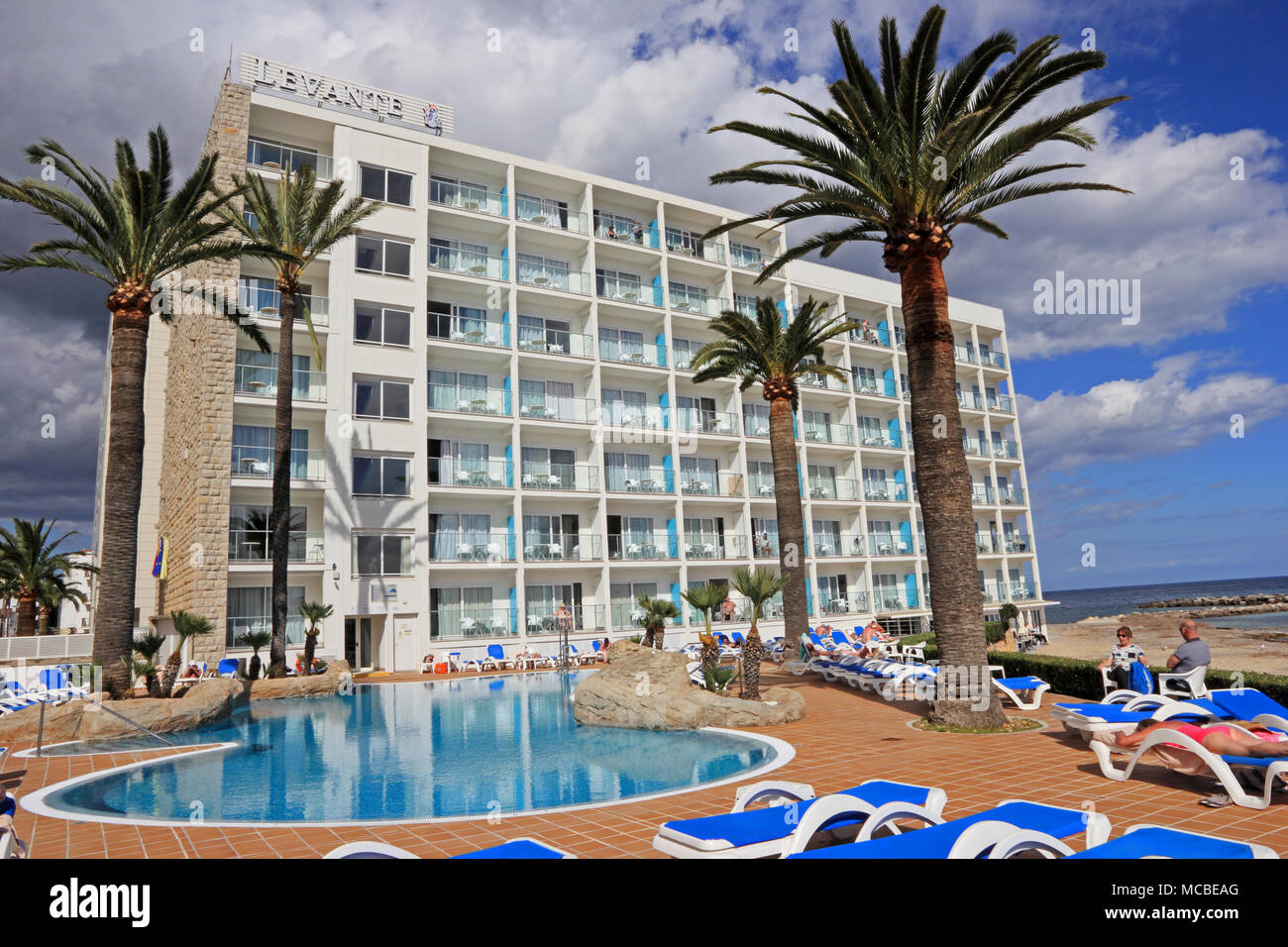 Hotel Levante, Cala Bona, Mallorca Stock Photo