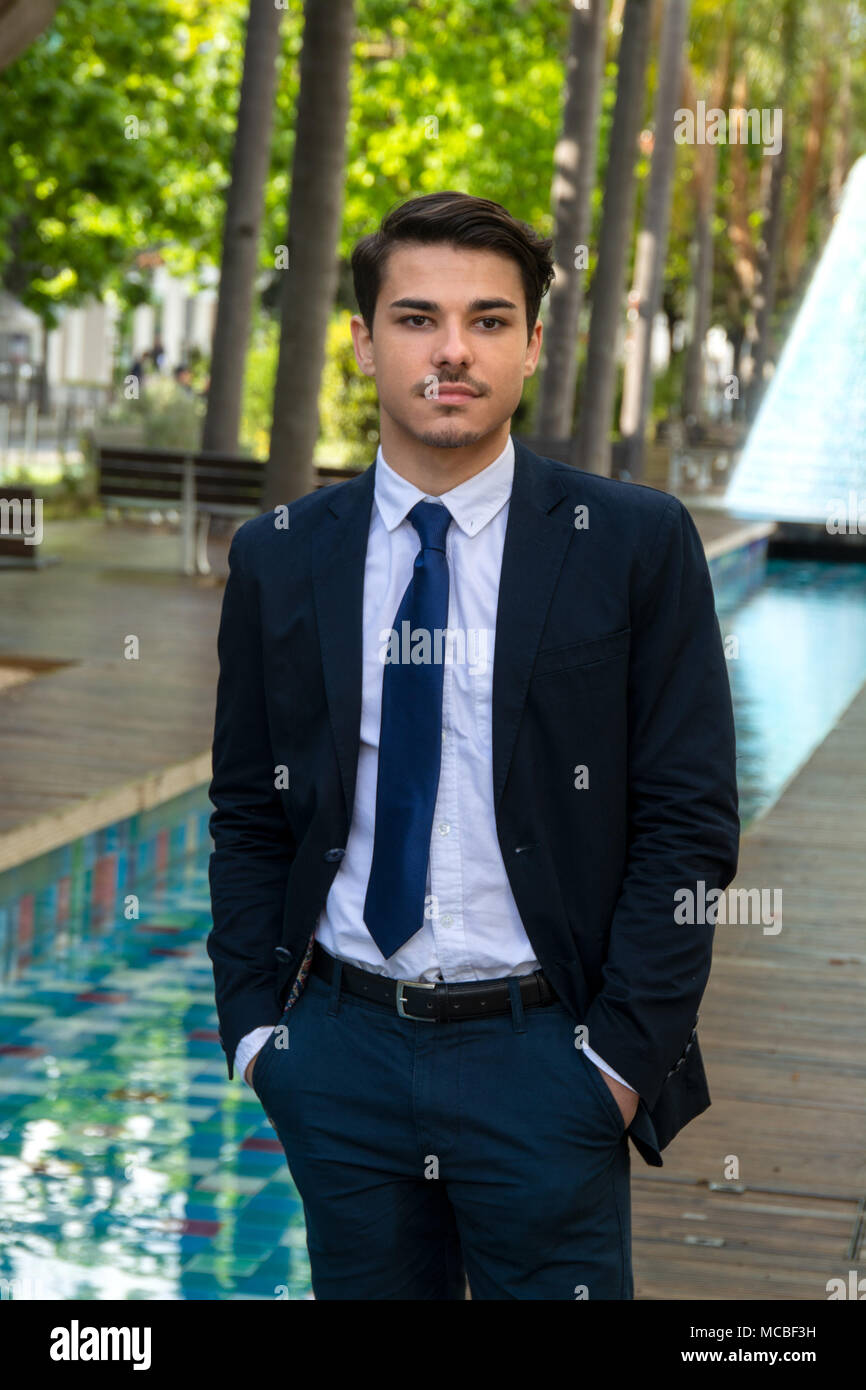 Business man with suit in outdoor ambient Stock Photo - Alamy
