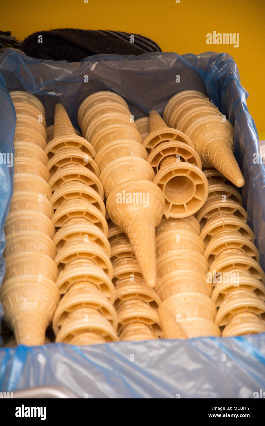 Ice cream cones packaged Stock Photo Alamy