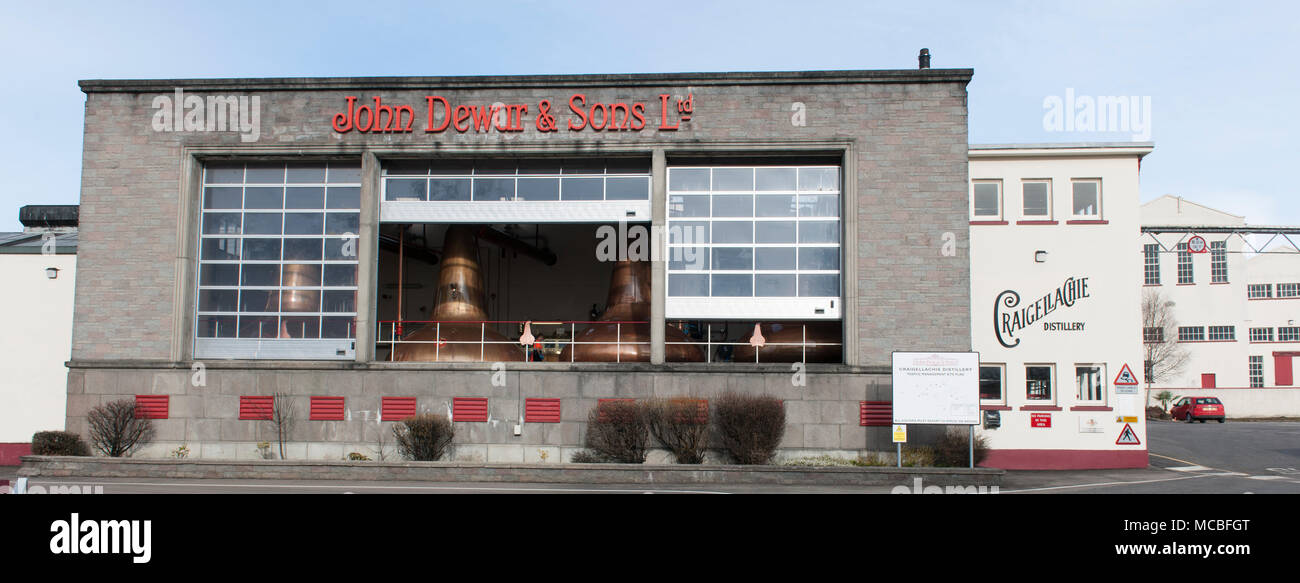 Craigellachie Whisky Distillery - John Dewar & Sons Ltd - Craigellachie, Moray, Scotland, UK Stock Photo