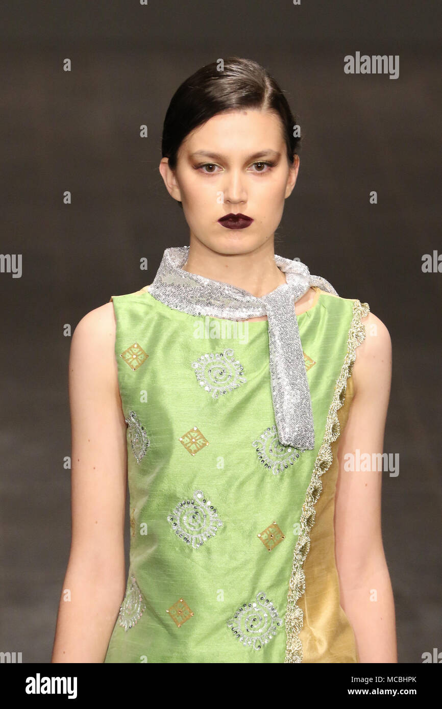 Art Hearts Fashion LA Fashion Week Nazia Rahman Catwalk at The MacArthur Featuring Model