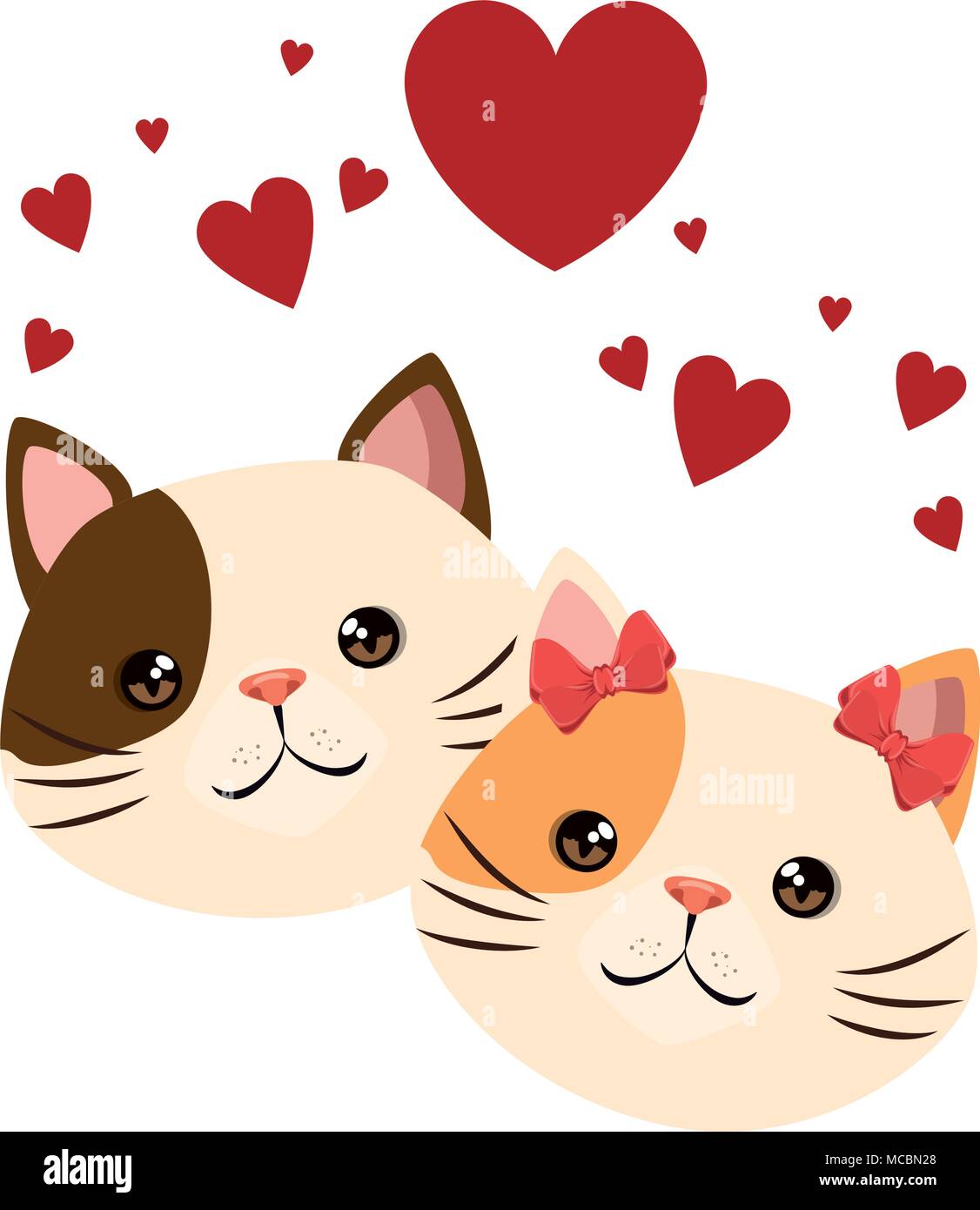 cats with heart icon cartoon vector illustration graphic design Stock  Vector Image & Art - Alamy