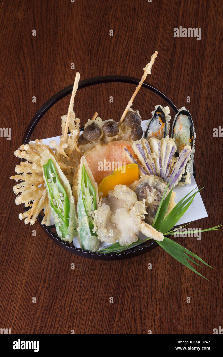 japanese cuisine. tempura. Deep fried mix vegetable on background Stock Photo Alamy