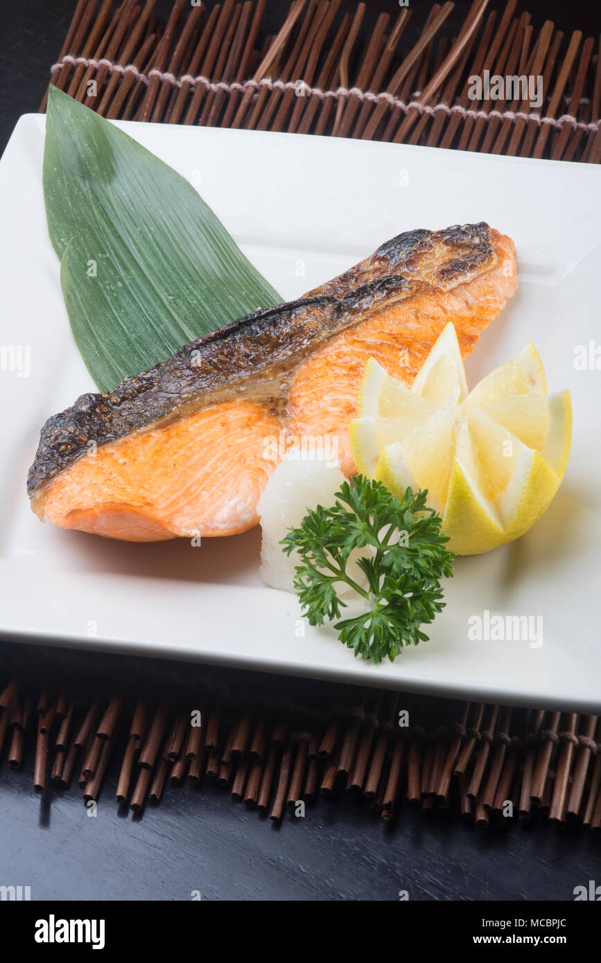 japanese cuisine. fried fish on background Stock Photo - Alamy