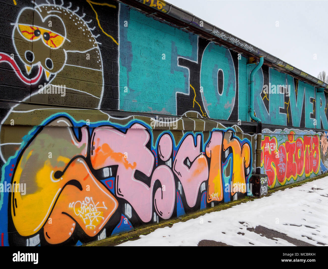 Skatepark Hollerich, Rue de l'Abattoir, Graffiti, Luxembourg City, Europe Stock Photo