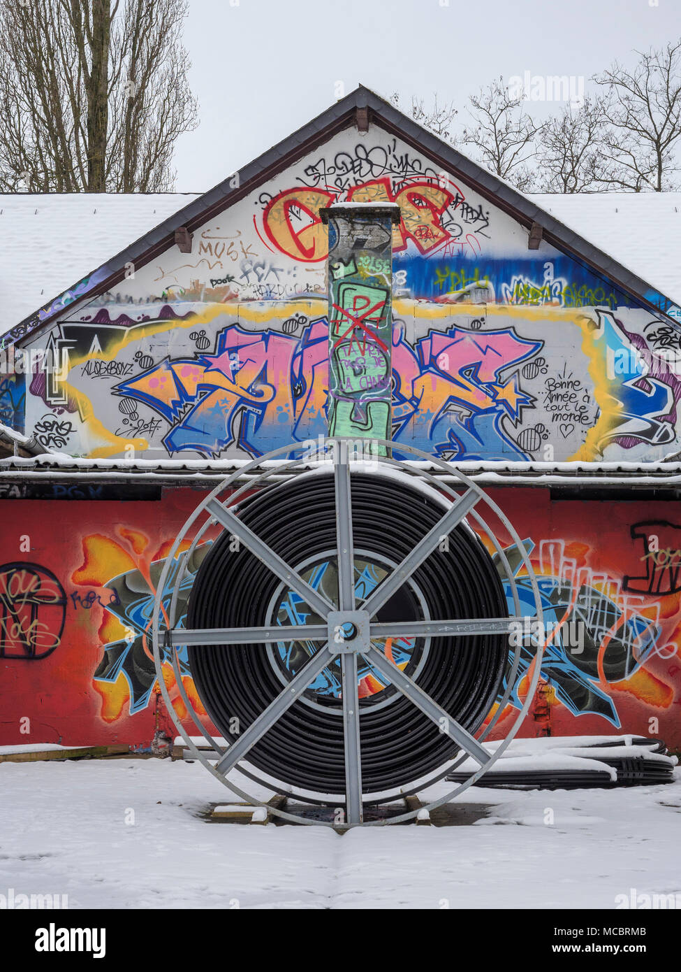 Skatepark Hollerich, Rue de l'Abattoir, Graffiti, Luxembourg City, Europe Stock Photo