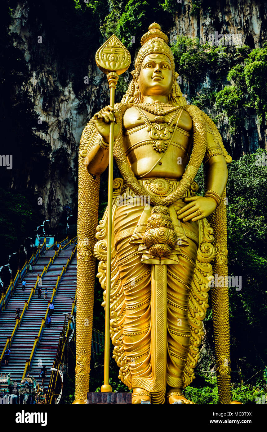 Batu Cave, Malaysia - Statue of Lord Muragan at Batu Caves in ...