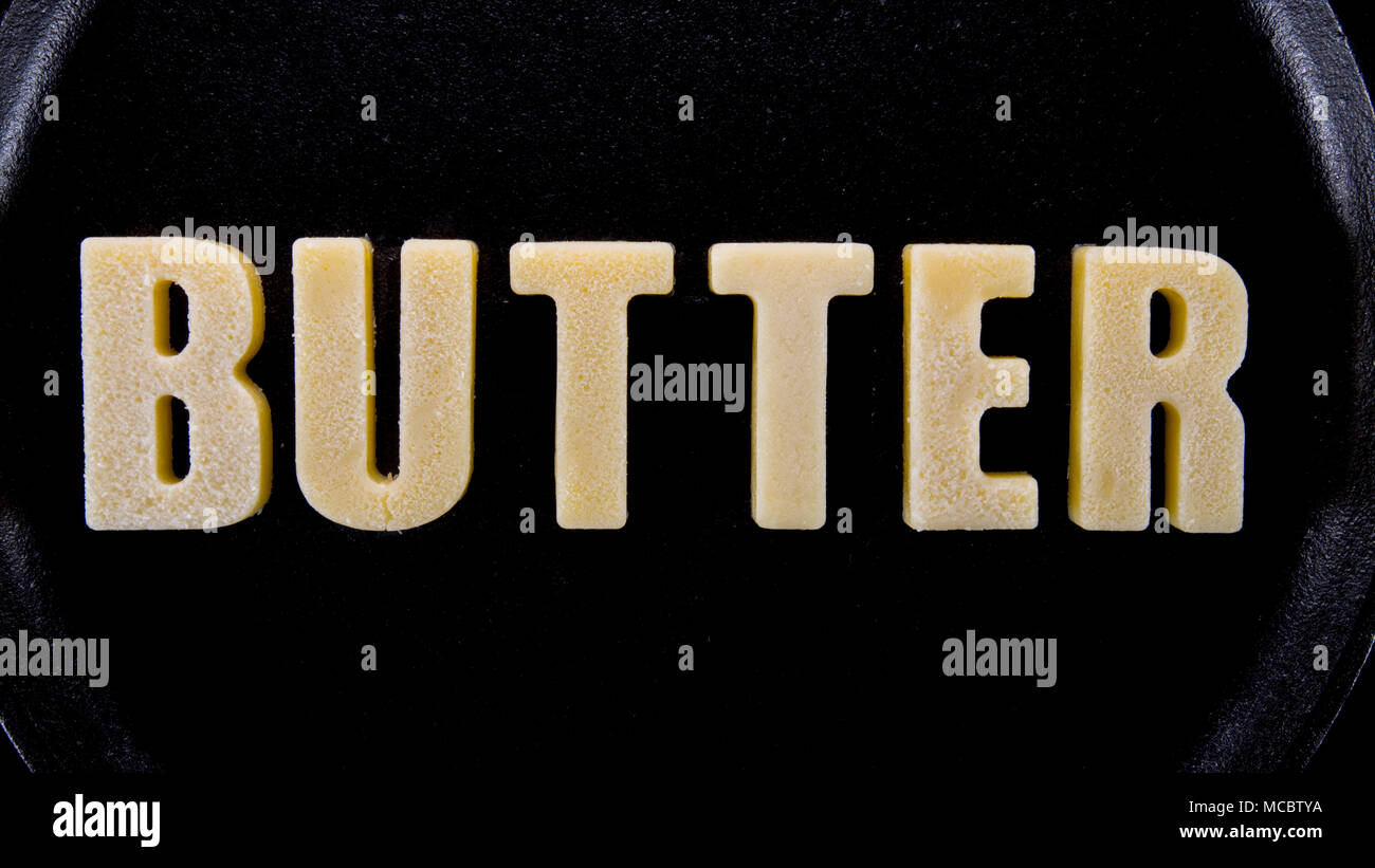 Butter words dairy on cast hi-res stock photography and images - Alamy
