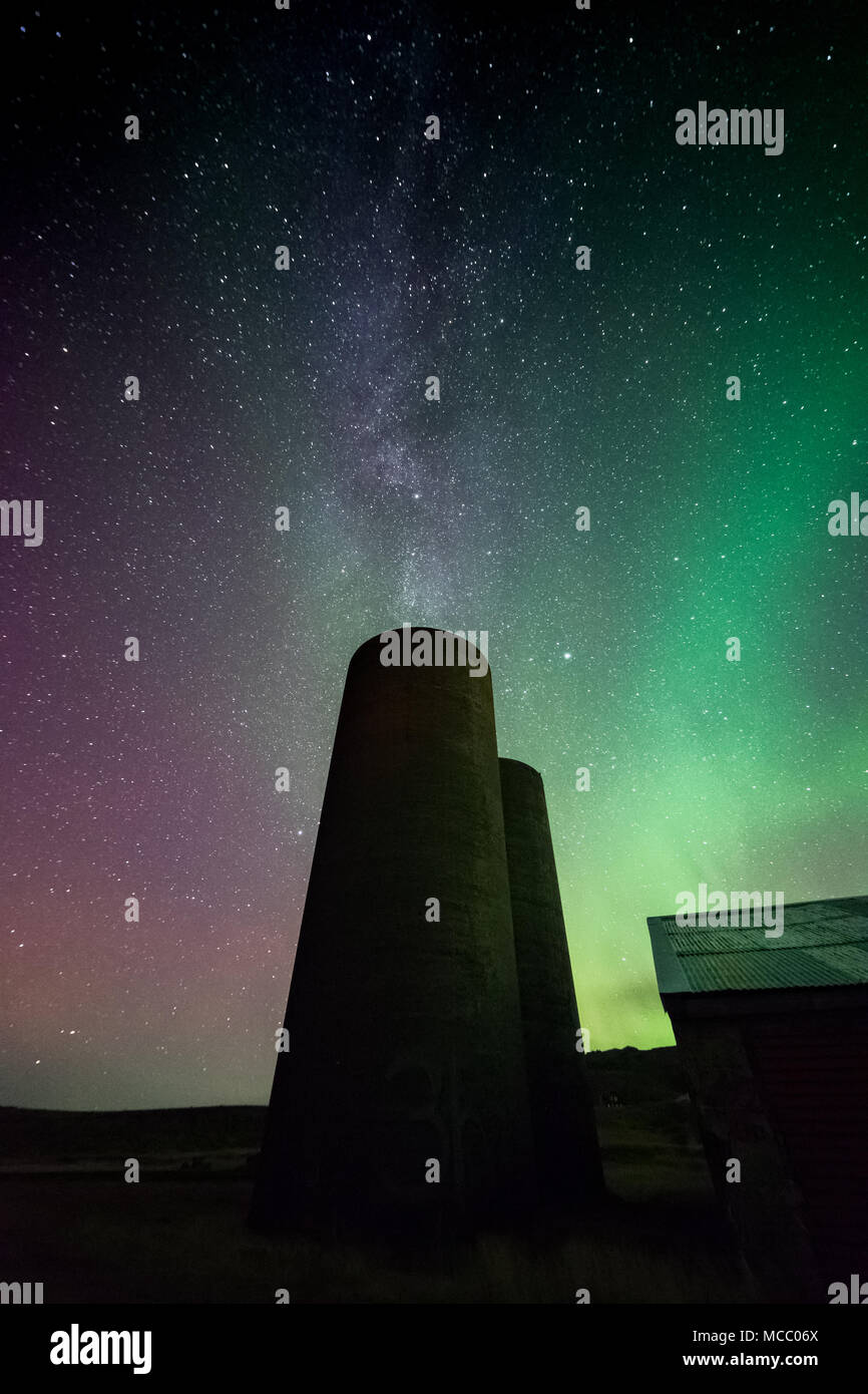 Old farm outside lake Kleifarvatn. one of my fav places to go and shoot Aurora. Stock Photo
