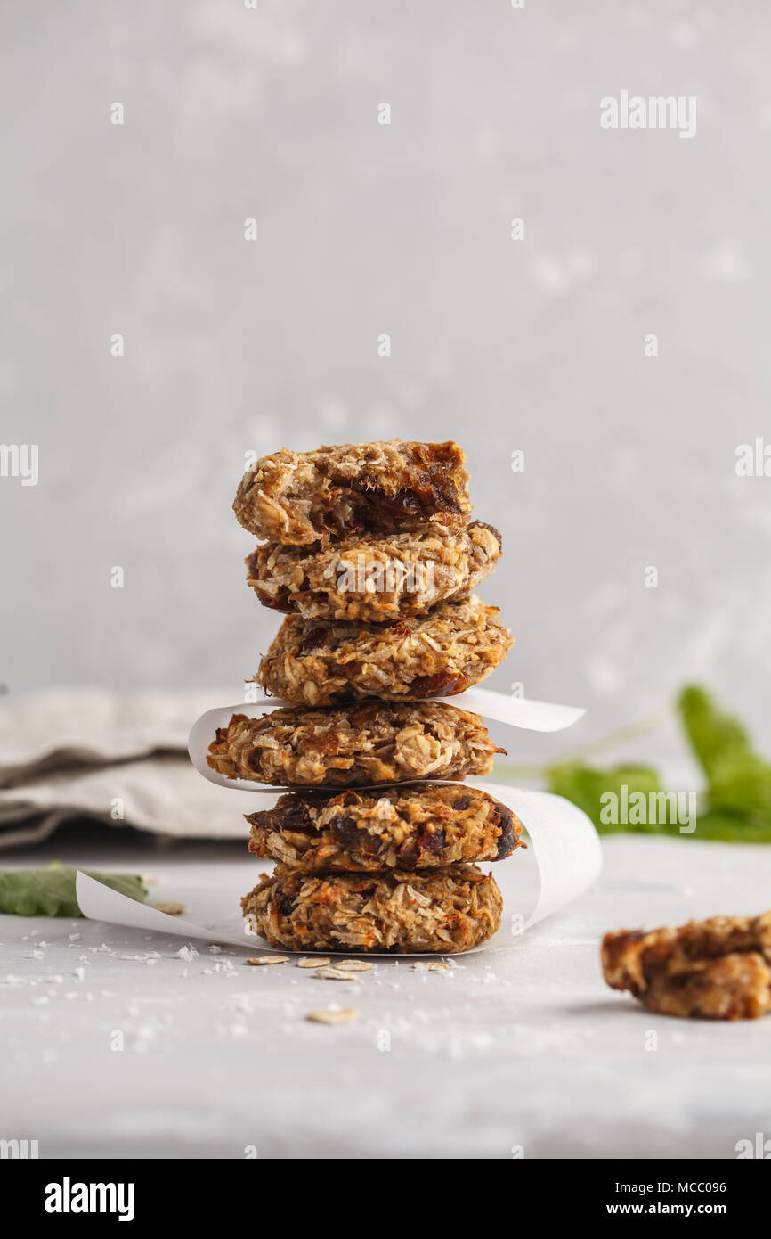 Vegan oatmeal cookies with dates and a banana. Healthy vegan detox