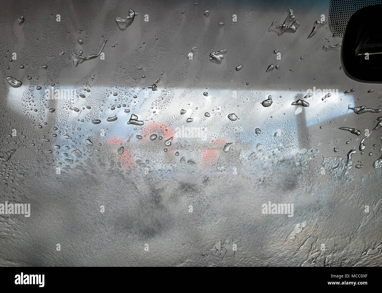 View through auto windshield, car wash Stock Photo Alamy