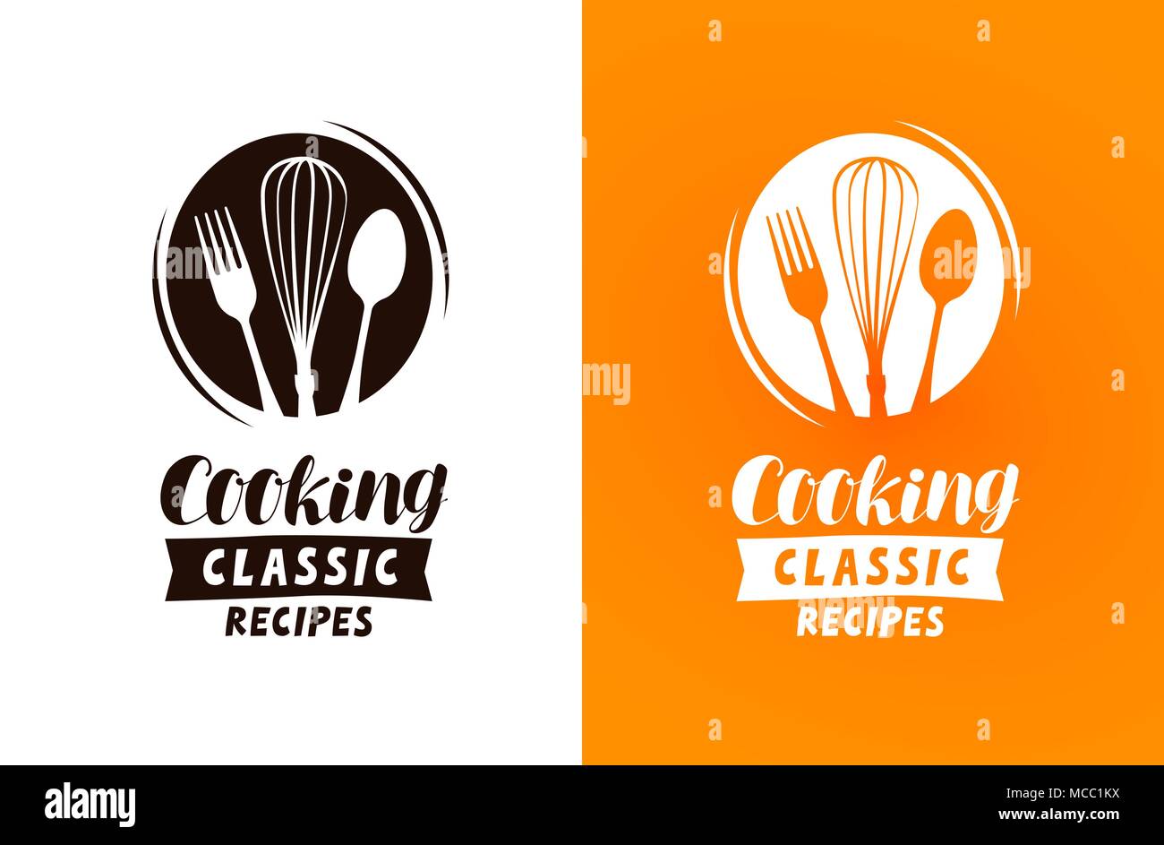 Cooking logo or label. Food, cuisine concept, vector illustration Stock Vector