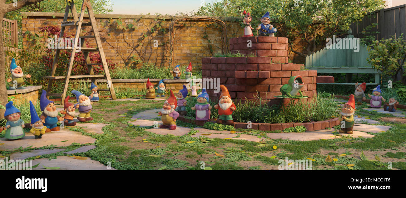 Sherlock Gnomes is an upcoming British-American 3D computer-animated fantasy romantic comedy mystery film that is being directed by John Stevenson. A sequel to 2011's Gnomeo & Juliet, the film stars the voices of James McAvoy, Emily Blunt and Johnny Depp.  This photograph is for editorial use only and is the copyright of the film company and/or the photographer assigned by the film or production company and can only be reproduced by publications in conjunction with the promotion of the above Film. A Mandatory Credit to the film company is required. The Photographer should also be credited when Stock Photo