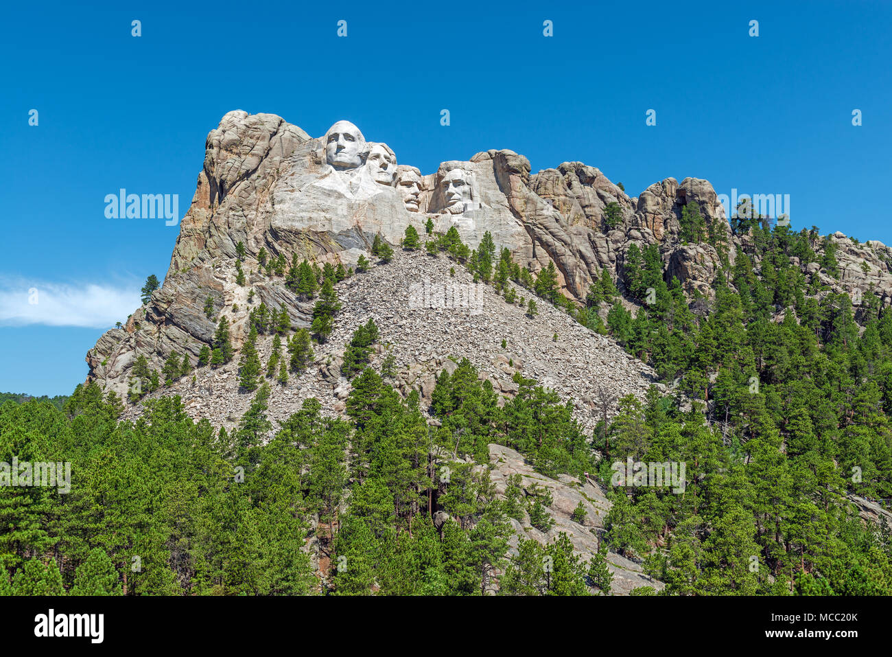 The granite heads of american presidents, Mount Rushmore National Monument in South Dakota, United States of America, USA. Stock Photo