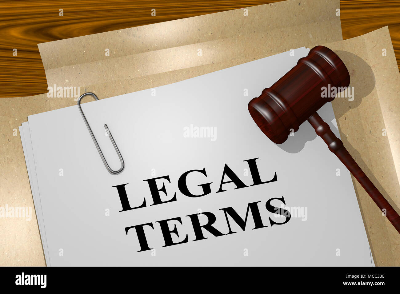 3D illustration of LEGAL TERMS title on legal document Stock Photo Alamy