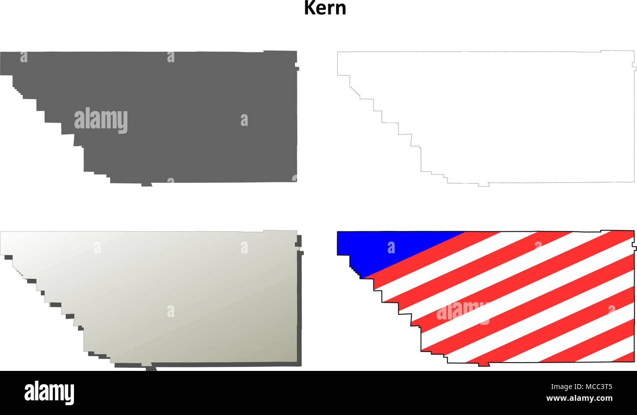Kern County, California outline map set Stock Vector Image & Art Alamy
