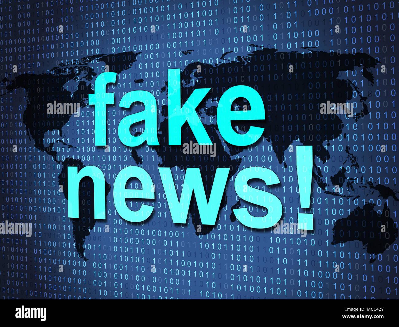 Fake News Words On Digital Map 3d Illustration Stock Photo - Alamy