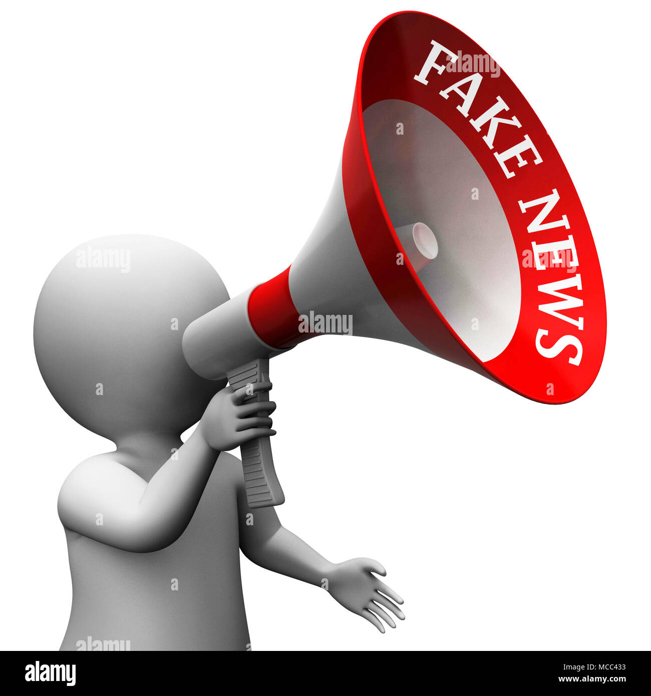 Fake News Hoax Character Holding Megaphone 3d Illustration Stock Photo ...