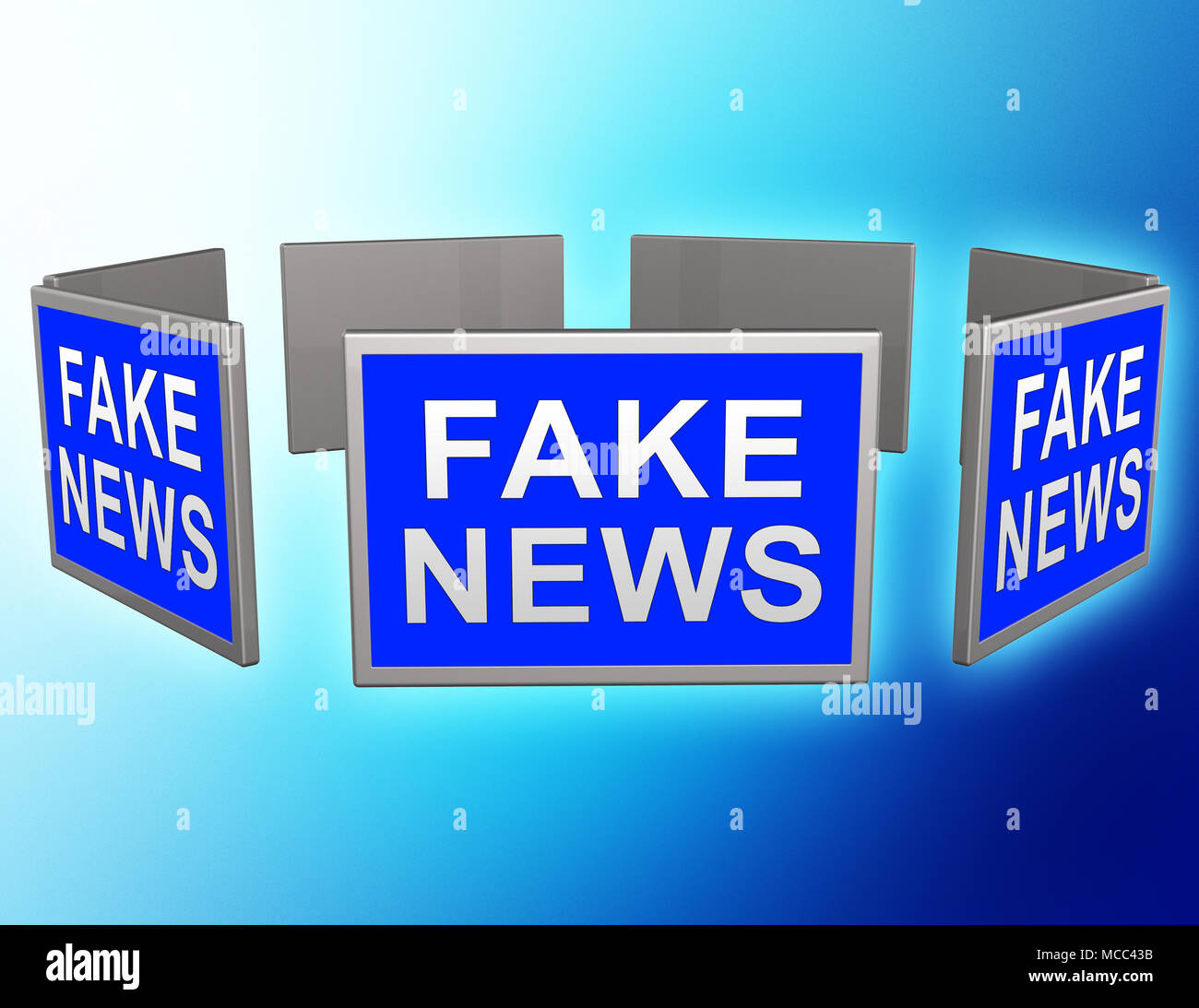 Fake News Tv Screens Disinformation Message 3d Illustration Stock Photo ...