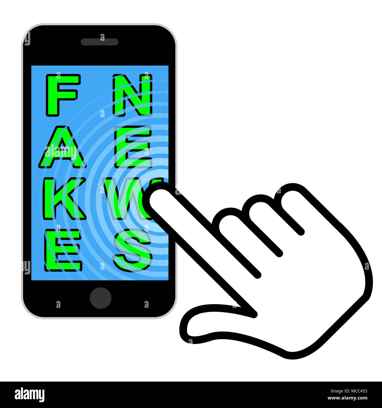 Fake News Message On Smart Phone Hand 3d Illustration Stock Photo - Alamy