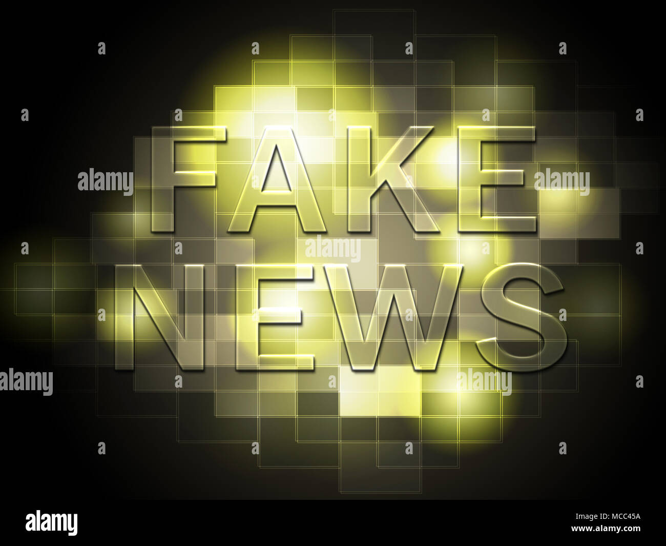Fake News Words In Glowing Yellow Cloud 3d Illustration Stock Photo - Alamy